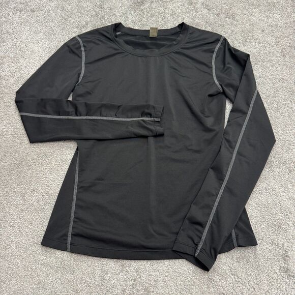 Unbranded Performance Active Long Sleeve Shirt Womens Small Black Crew Neck Run - Picture 1 of 10